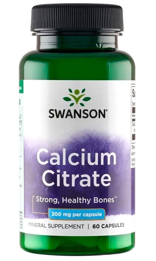 Swanson - Calcium Citrate, 200mg (60 Caps) – Swanson förpackning