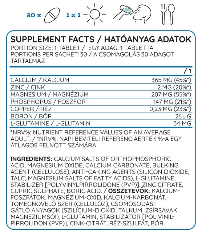 Nutriversum - Calcium, zink og magnesium - 55 g, 30 tabletter