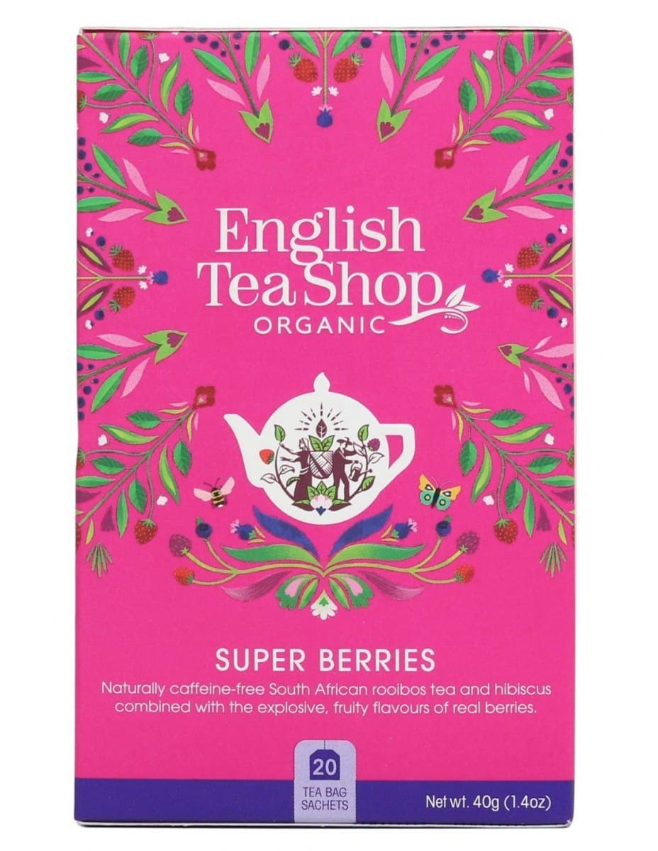 English Tea Shop - Super Berries - 40g (1.4oz) / 20 Tea Bags – English Tea Shop förpackning
