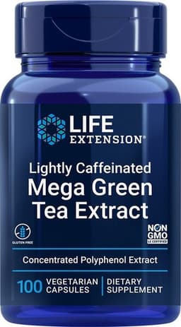 Life Extension - Lightly Caffeinated Mega Green Tea Extract - 100 Vcaps