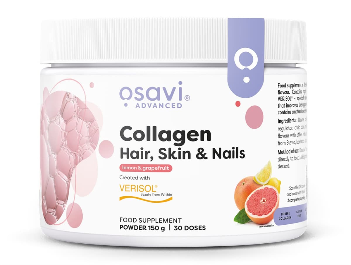 Osavi - Collagen Hair, Skin & Nails - Lemon & Grapefruit - 150g – Osavi förpackning