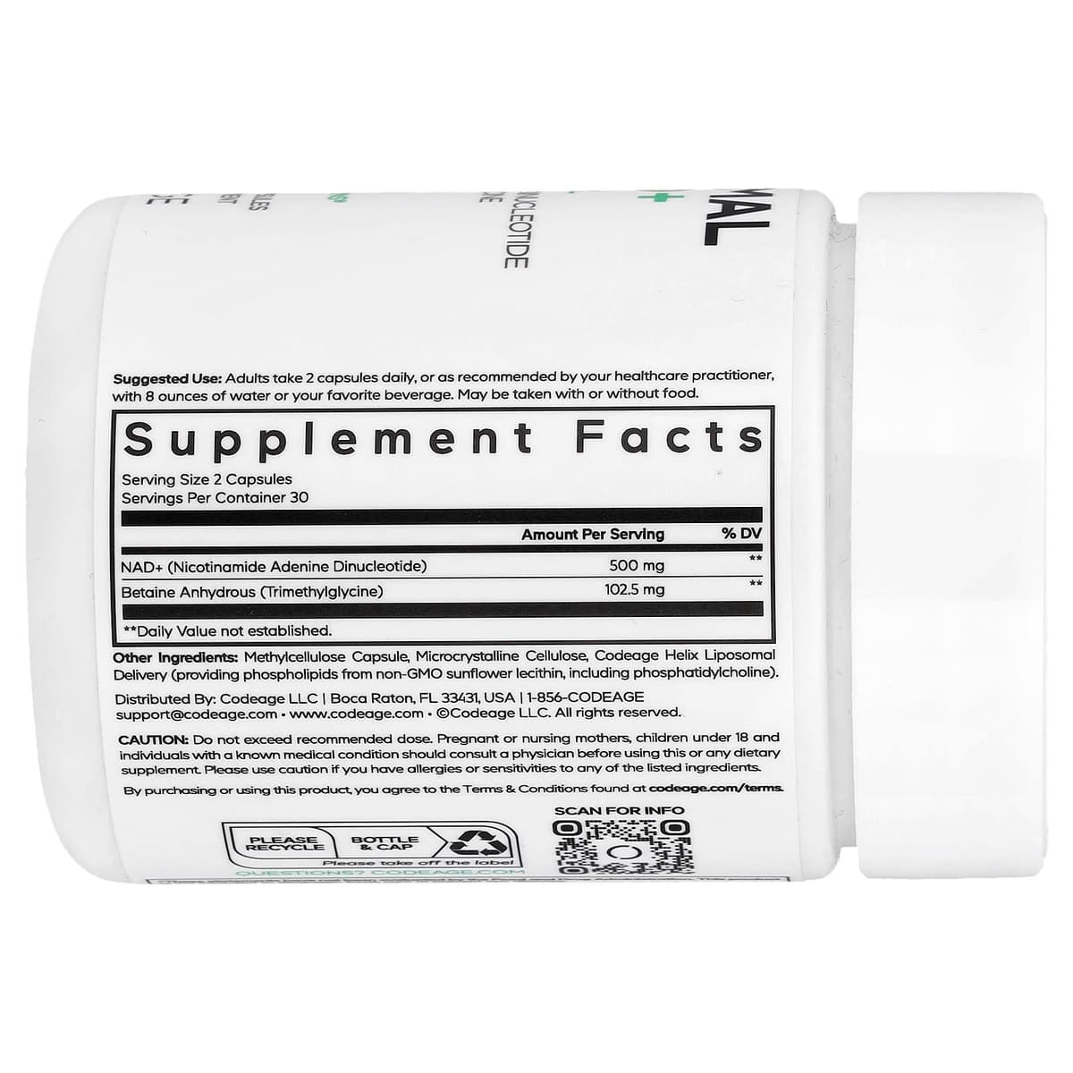 Codeage Liposomal Nad+ - 60 Vcaps - 60 Vegetable Caps