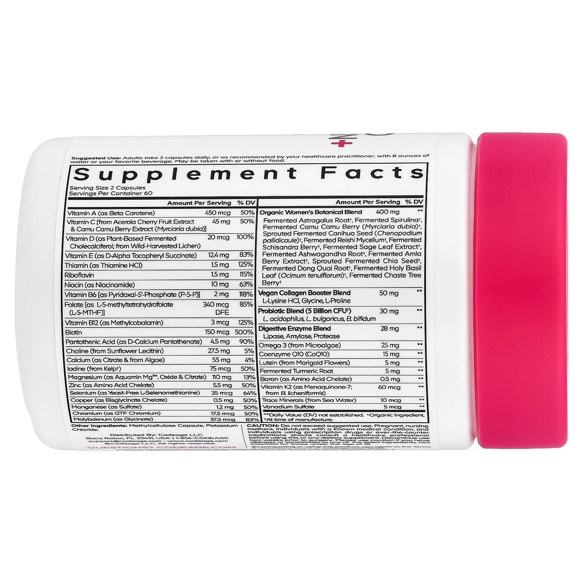 Codeage Kvinders Fermenterede Multivitamin+ - 120 Vcaps - 120 Vegetabilske Kapsler