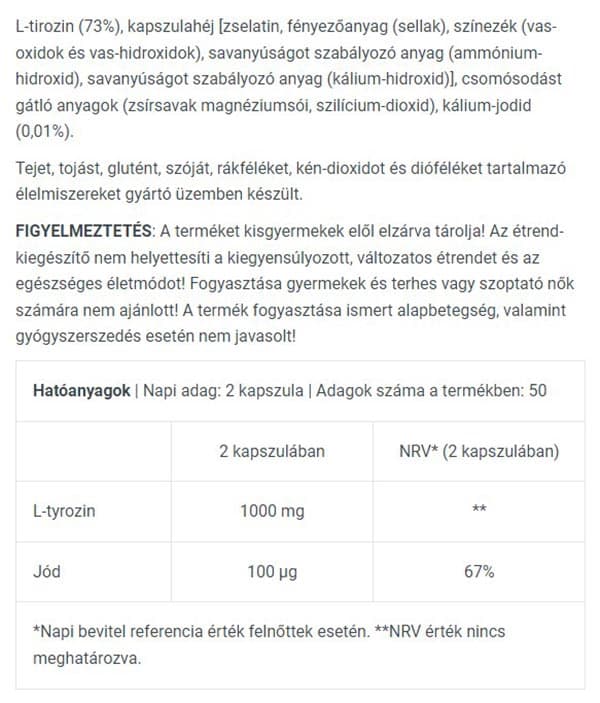 BioTechUSA - L-Tyrosine - 100 Caps