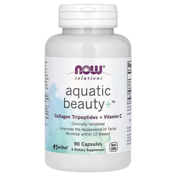 NOW Foods - Aquatic Beauty+ - 90 Caps – NOW Foods förpackning
