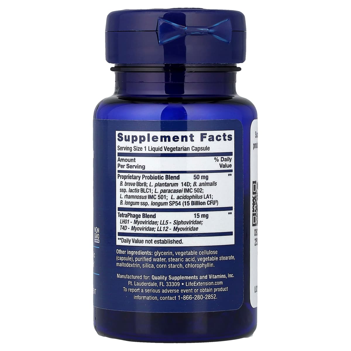 Life Extension - Florassist GI phage-teknologialla - 30 nestemäistä kasviskapselia