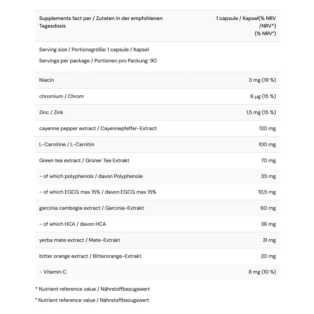 Polleo Sport - Krom, L-karnitin, niacin och växtextrakt - 90 kapselia