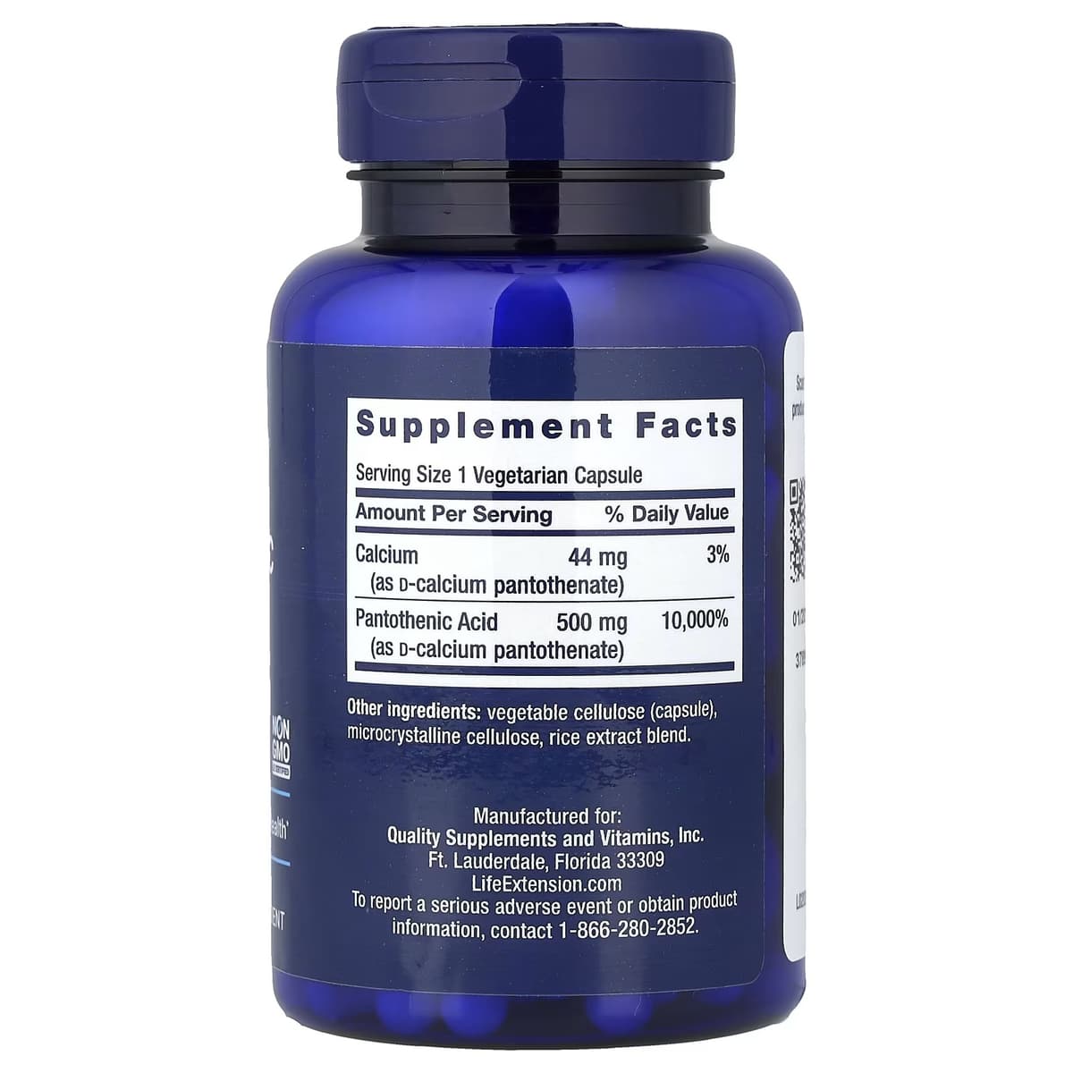 Life Extension - Pantothenic Acid - 100 Vcaps