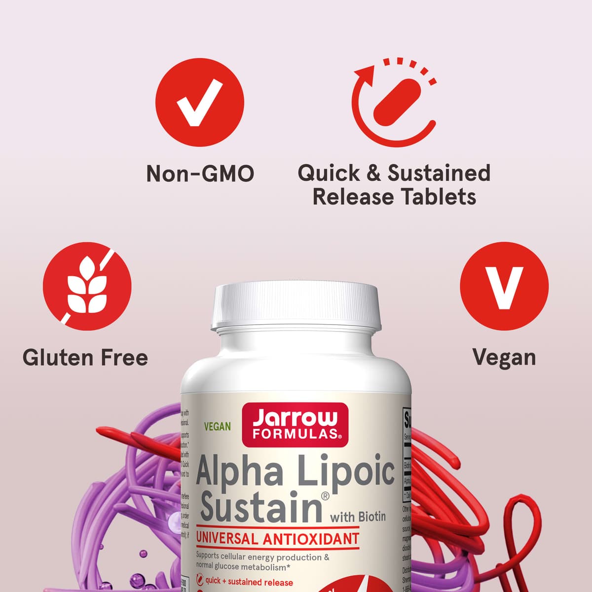 Jarrow Formulas - Alpha Lipoic Sustain With Biotin - 60 Tabs