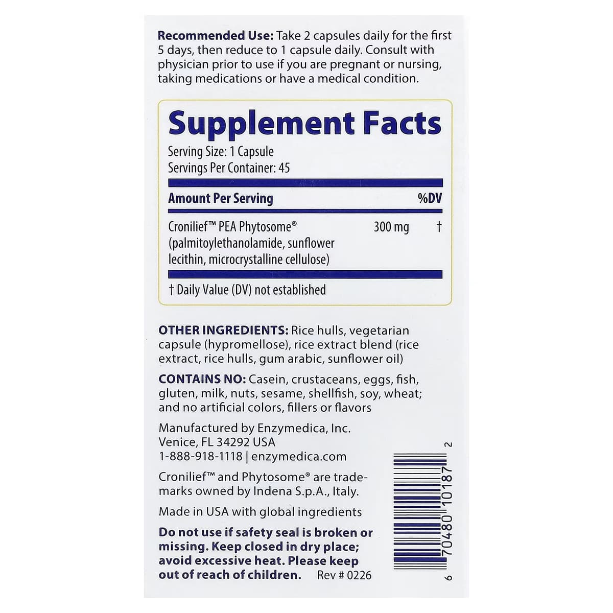 Enzymedica - Led & Muskel Pea Phytosome - 45 vcaps