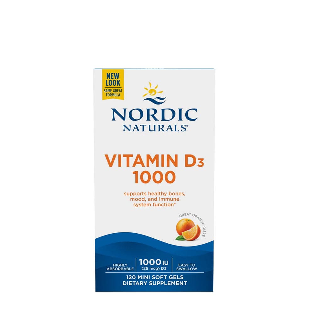 Nordic Naturals - Vitamin D3, 1000IU Orange - 120 Sgels – Nordic Naturals förpackning