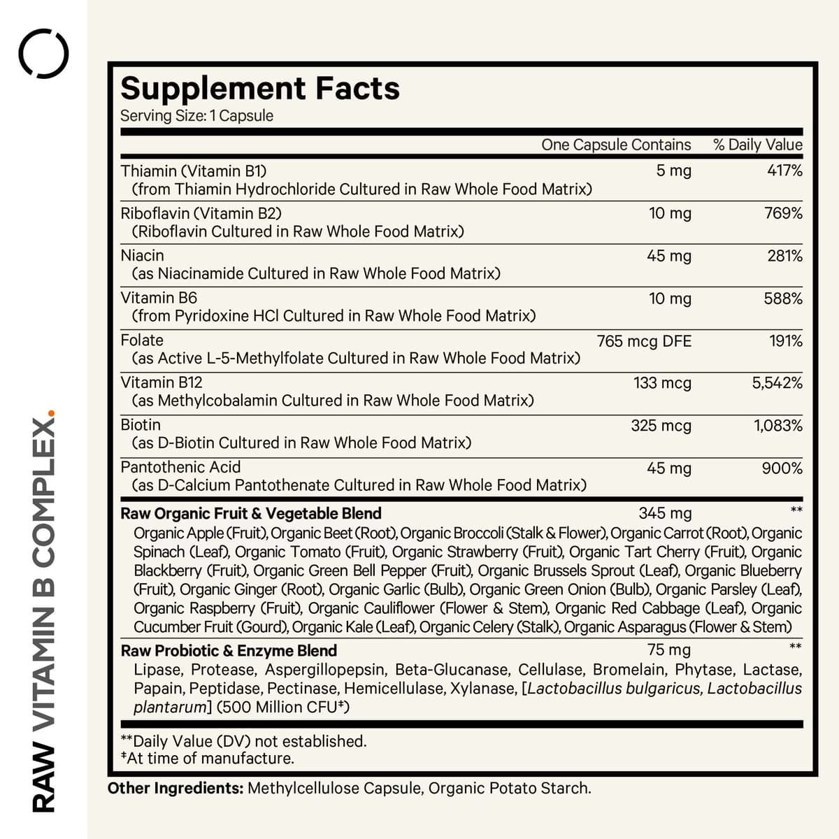 Codeage Raw Vitamin B-Complex - 60 Vcaps - 60 Vegetable Caps