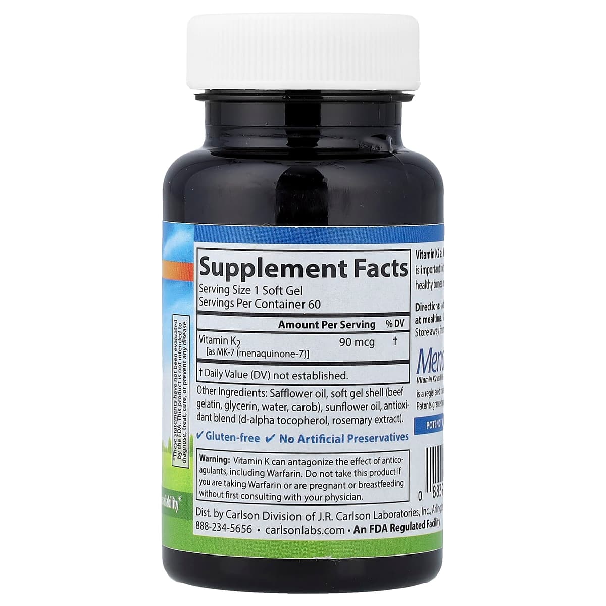 Carlson Labs - Vitamin K2 MK-7 90mcg - 60 Softgels