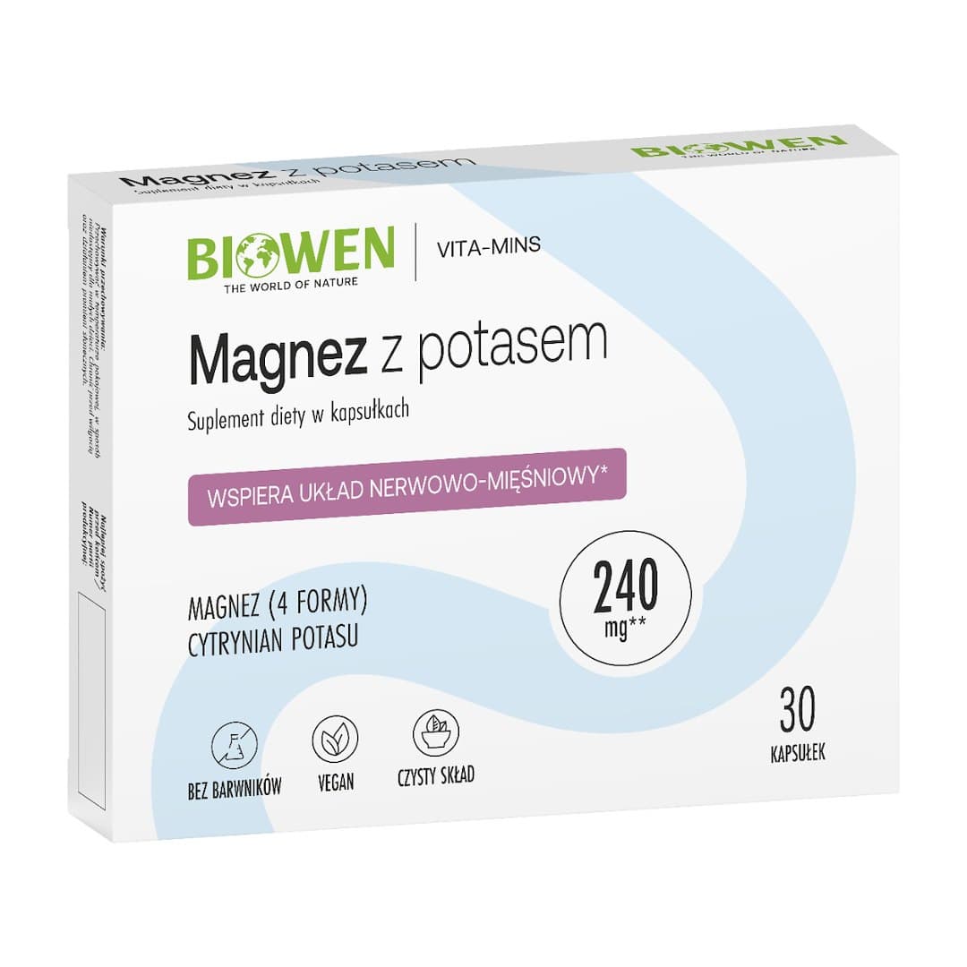 Biowen - Magnesium with Potassium - 30 Caps – Biowen förpackning