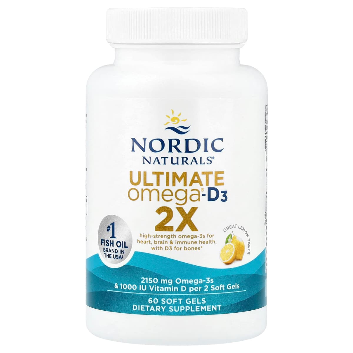 Nordic Naturals - Ultimate Omega 2X med Vitamin D3, 2150mg Citron