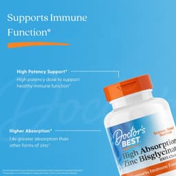 Doctor's Best - High Absorption Zinc Bisglycinate - 90 Vcaps