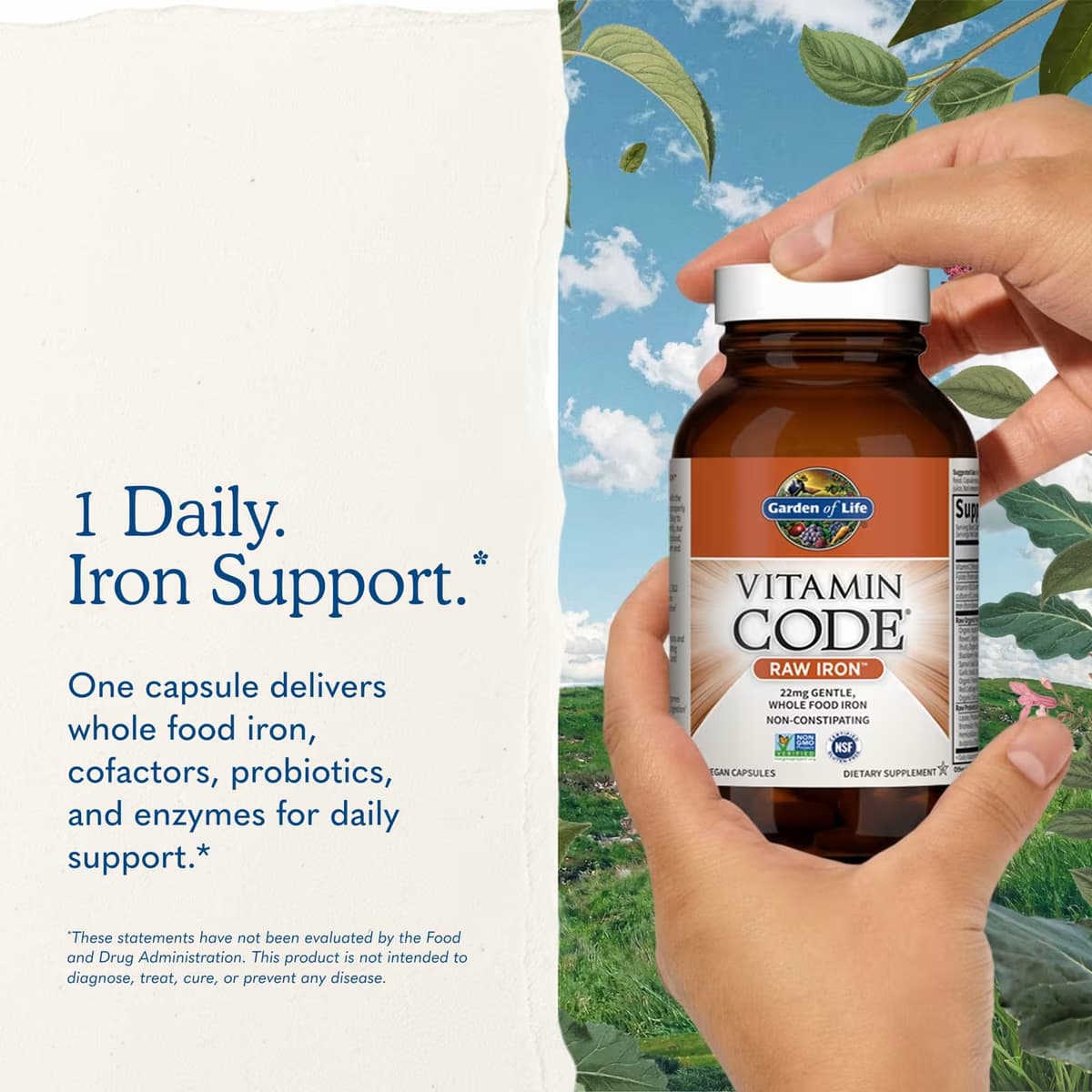 Garden Of Life - Vitamin Code Raw Iron - 30 Kapsler