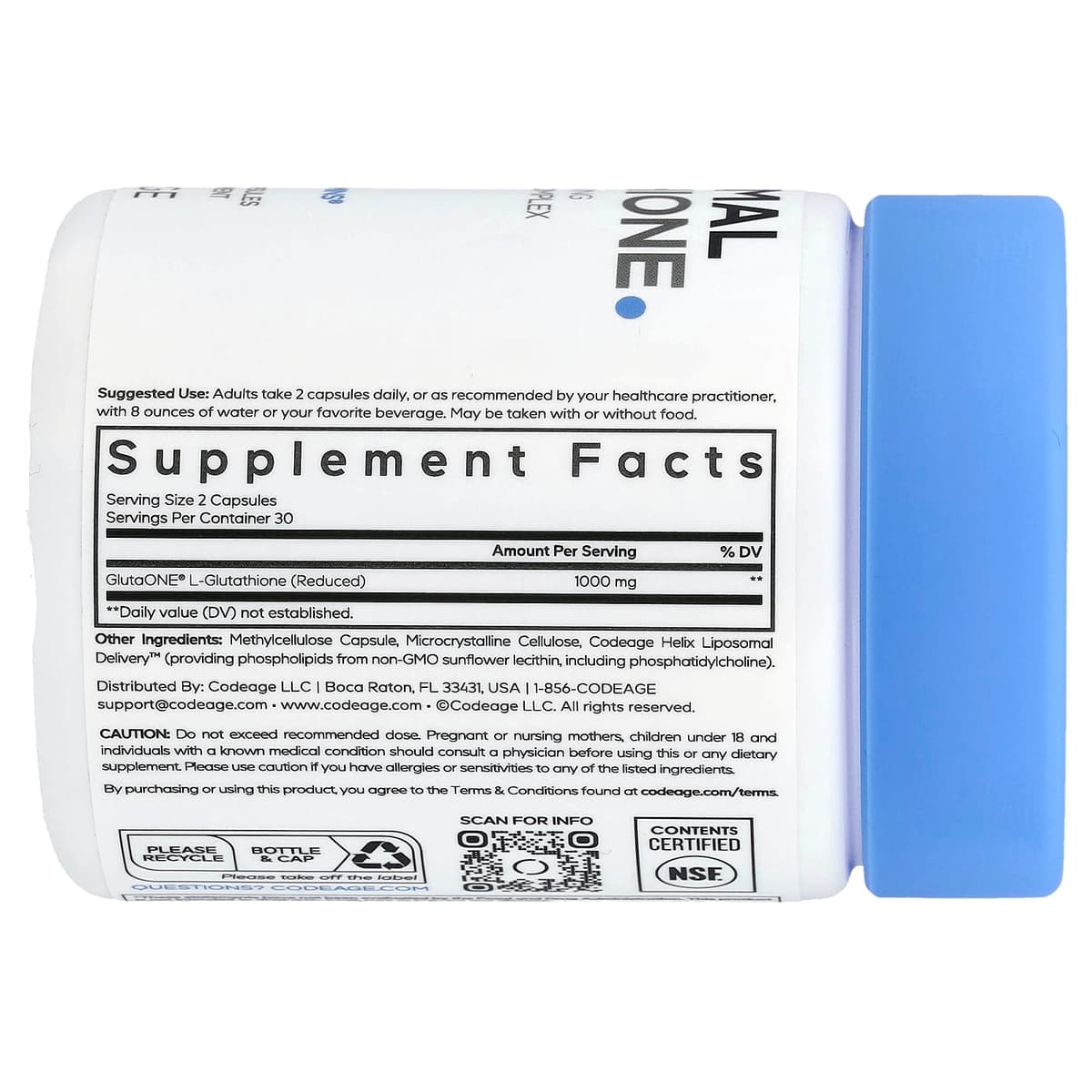 Codeage - Liposomal Glutathione 1000mg - 60 Caps