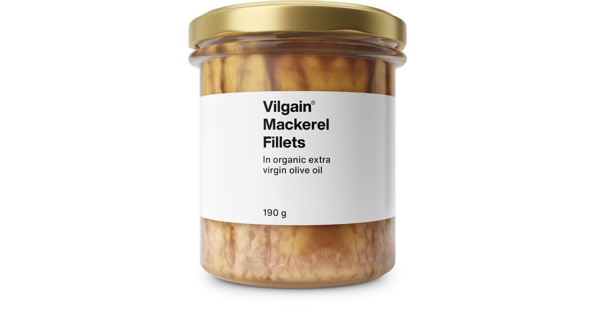 Vilgain - Mackerel Fillets - 190g – Vilgain förpackning