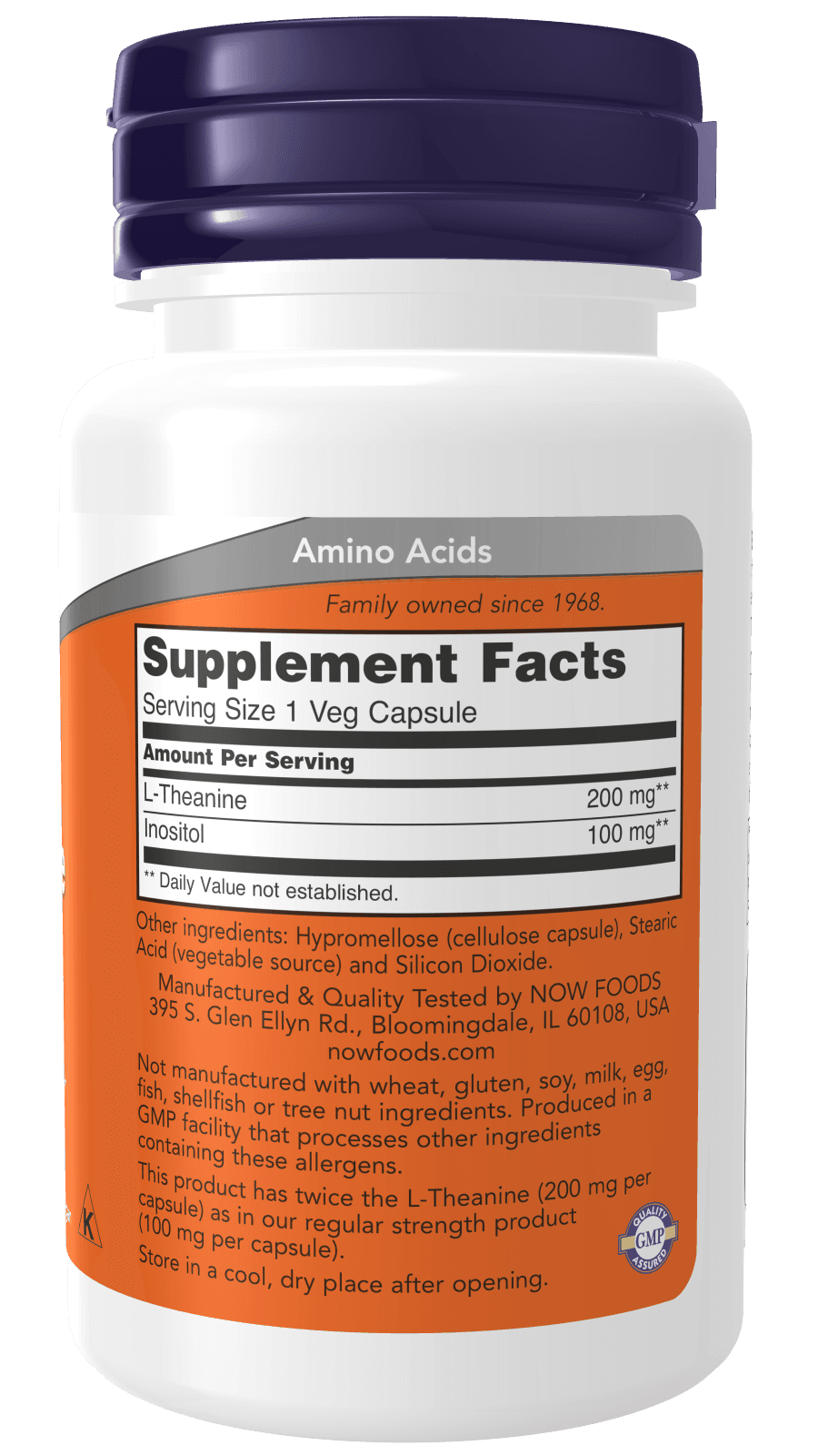 NOW Foods - L-Theanine, 200mg (90 Vcaps)