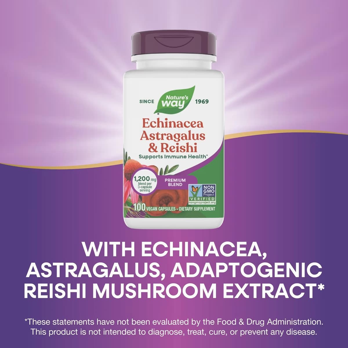 Nature'S Way - Echinacea Astragalus & Reishi - 100 Vcaps