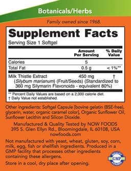 NOW Foods - Milk Thistle Extract 450mg - 120 Softgels