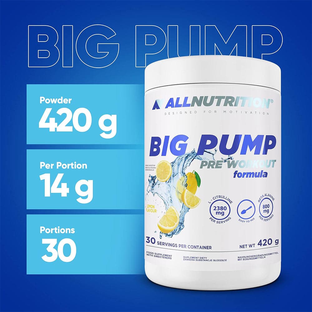 Allnutrition - Big Pump, Lemon - 420g (KORT DATUM 2026-10-30)