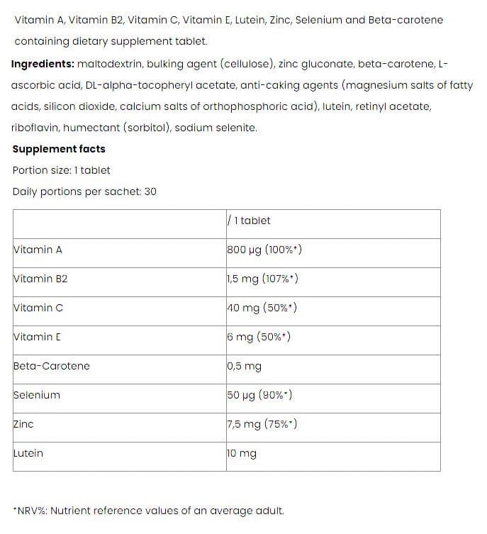 Nutriversum - Silmäkompleksi - 13g / 30 Tablettia