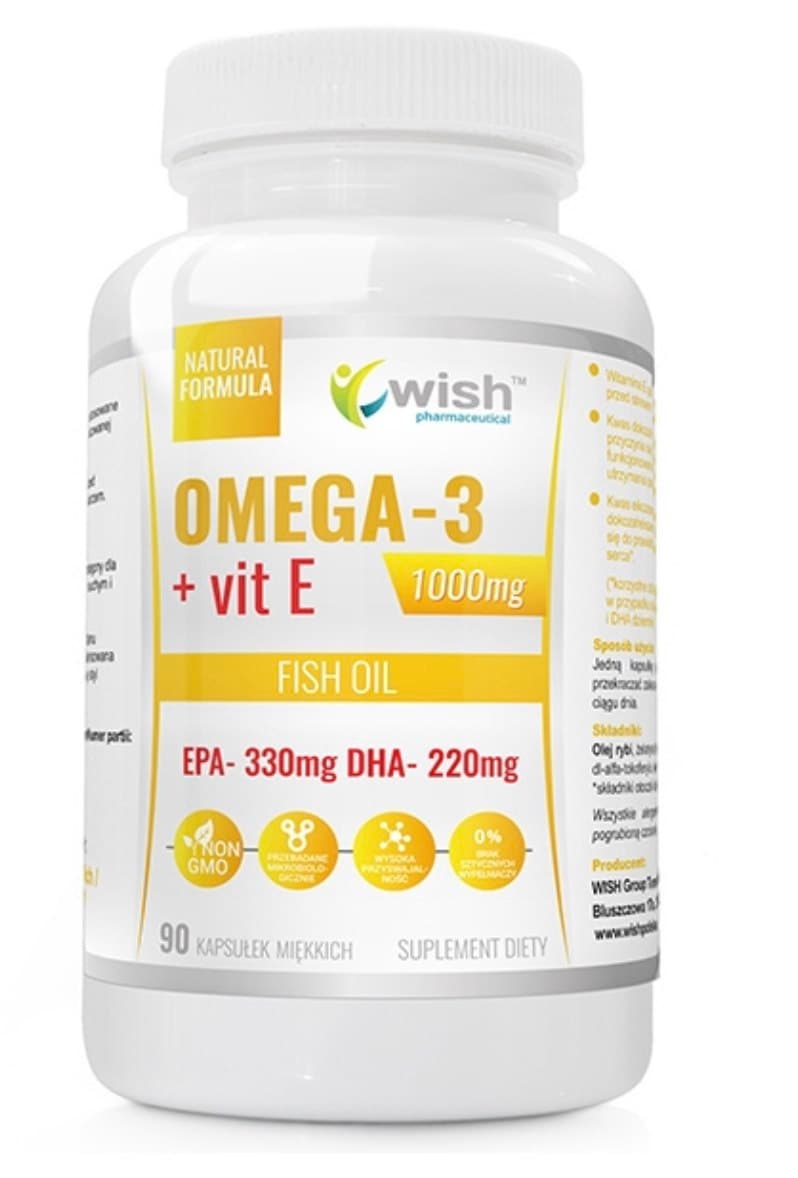 Wish - Omega-3 + Vitamin E - 90 Caps – Wish förpackning