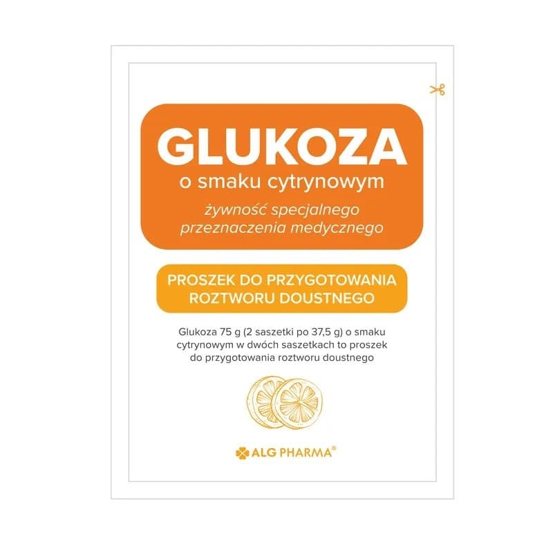 Alg Pharma - Glucose - 75g (2 sachets x 37.5g) – Alg Pharma förpackning