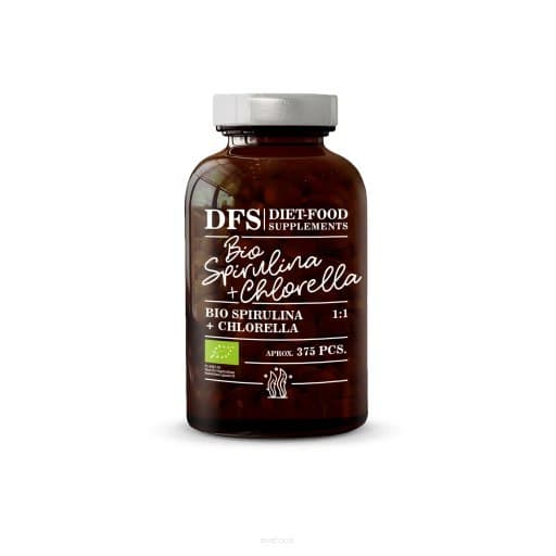 Diet-food - Bio Spirulina + Chlorella - 375 Tabs – Diet-Food förpackning
