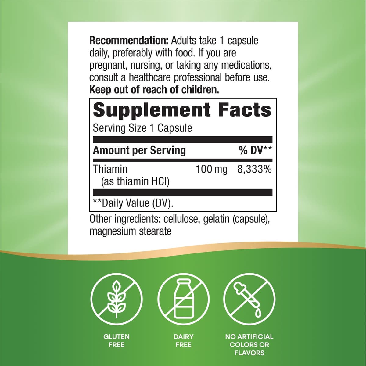Nature's Way - Vitamin B-1 (Thiamin HCL) - 100 Caps