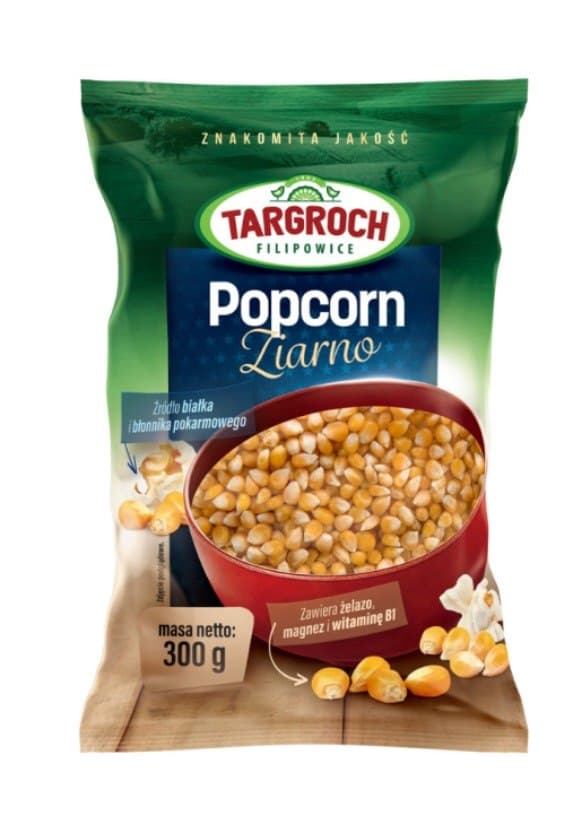 Targroch Popcorn ziarno 300 g – Targroch förpackning