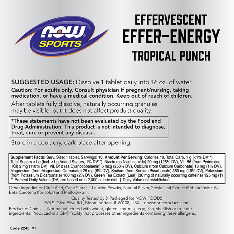NOW Foods - Effer-Energy - 10 Tabs