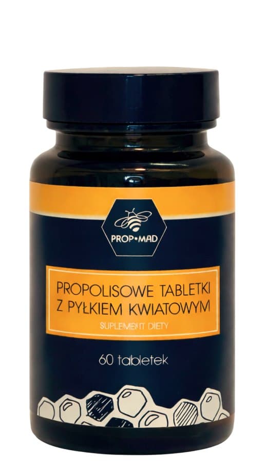 Prop-Mad - Propolis Tablets with Flower Pollen - 60 Tabs – Prop-Mad förpackning