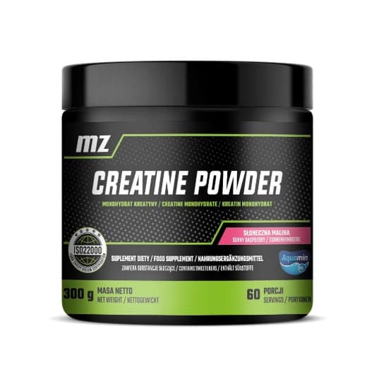 MZ Muscle Zone - Kreatinpulver - Solmogna hallon, 300 g – förpackning