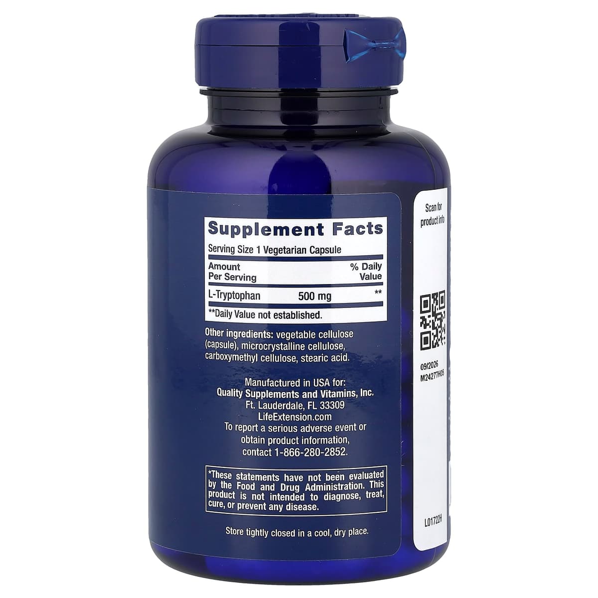 Life Extension - L-Tryptofaani - 90 Kapselia