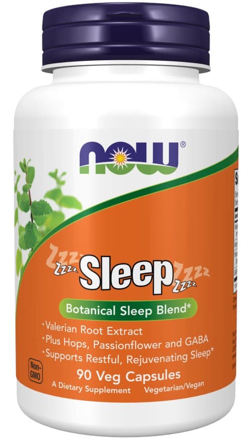 Now Foods - Sleep - Botanical Sleep Blend - 90 vcaps – NOW Foods förpackning