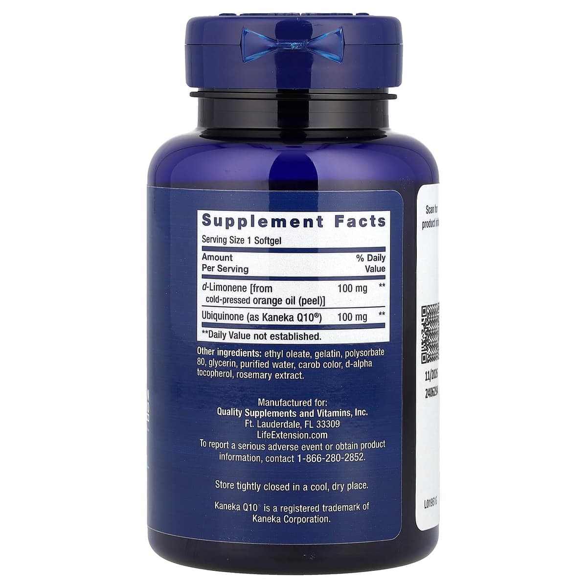 Life Extension - CoQ10 Ubiquinoni D-Limoneeni kanssa 100 mg - 60 kapselia