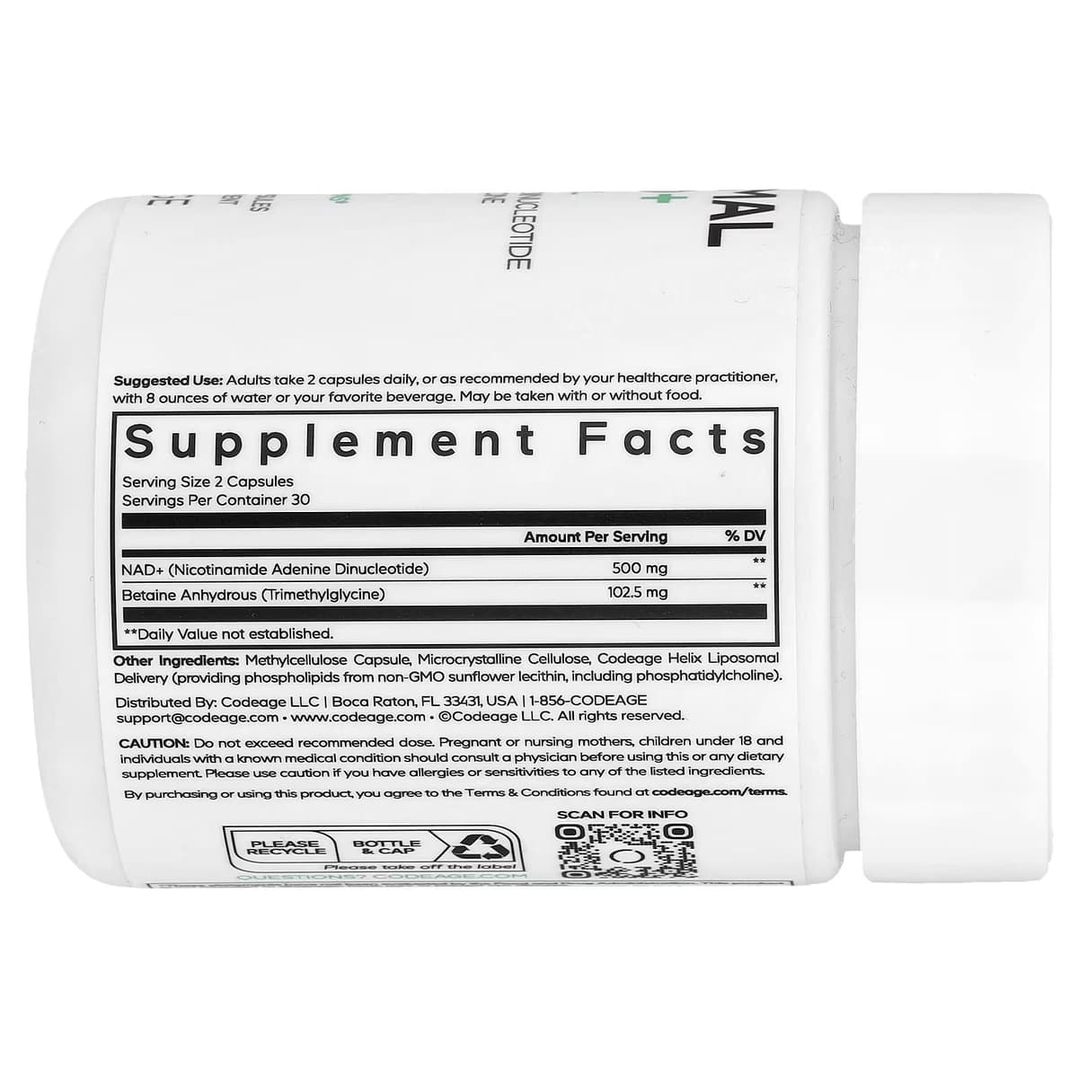 Codeage Liposomal Nad+ - 60 Vcaps - 60 Vegetable Caps