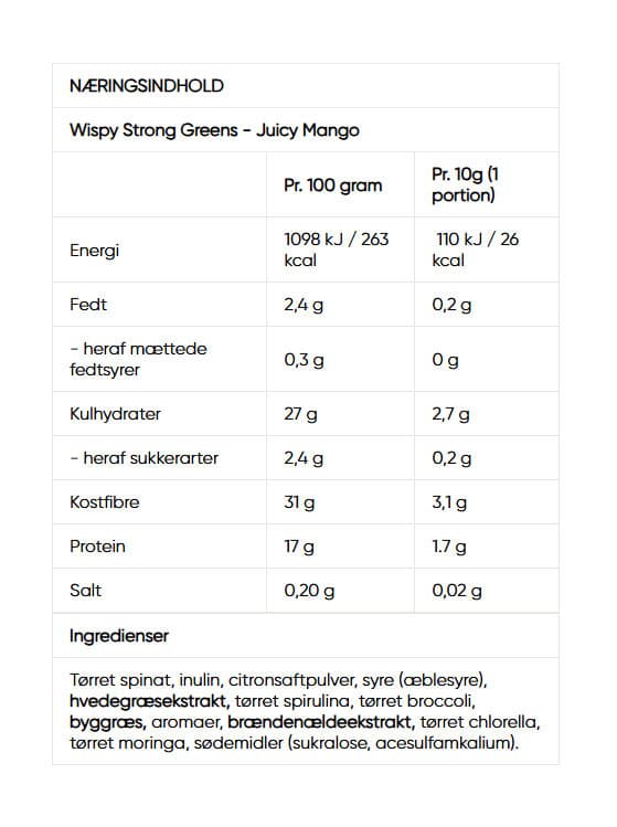 Wispy - Vahvat vihreät, Mehevä mango - 300g