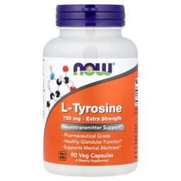 NOW Foods - L-Tyrosine, Extra Strength 750mg - 90 Vcaps