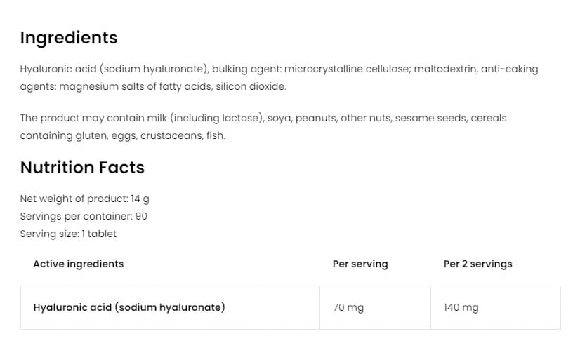 OstroVit - Hyaluronic Acid - 90 Tabs