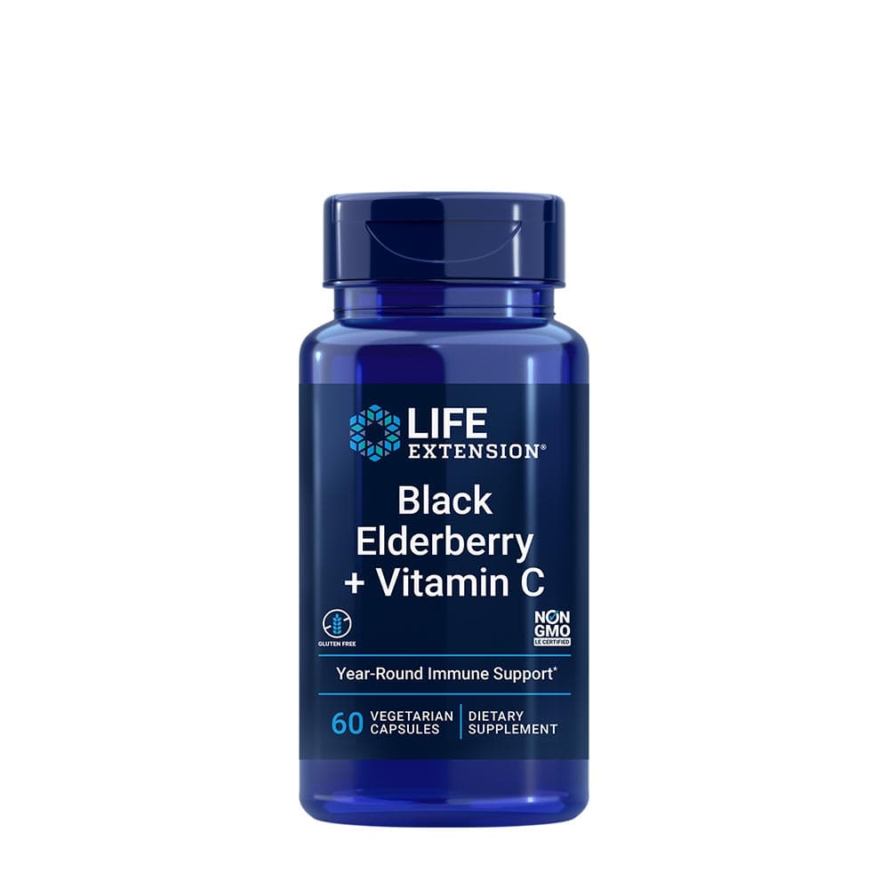 Life Extension - Black Elderberry + Vitamin C - 60 Caps – Life Extension förpackning