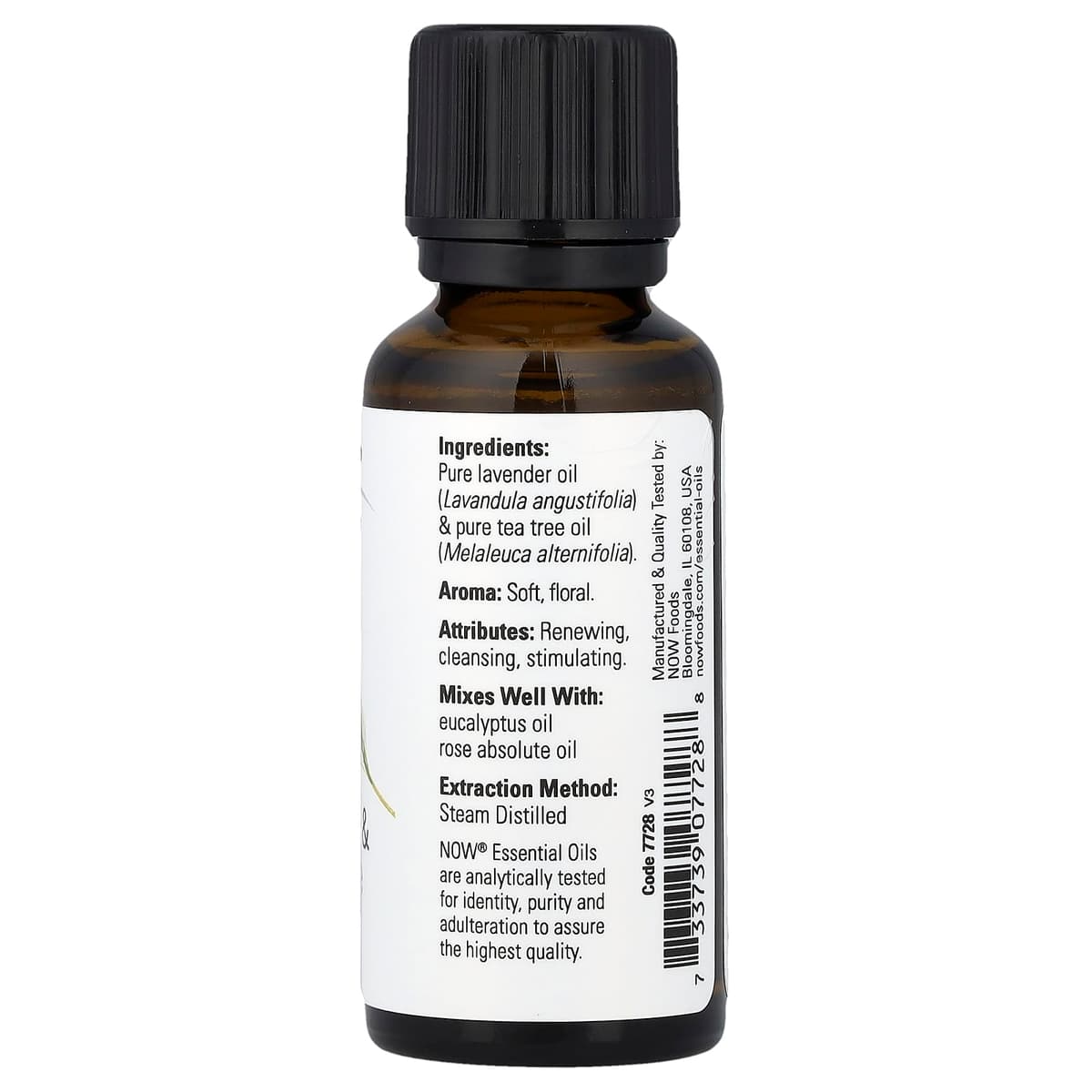 NOW Foods - Essential Oil, Lavender & Tea Tree Oil - 30ml.