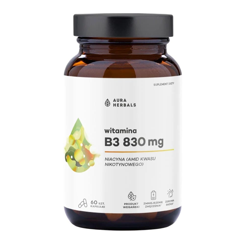 Aura Herbals - B3 Niacin - 830mg, 60 Caps