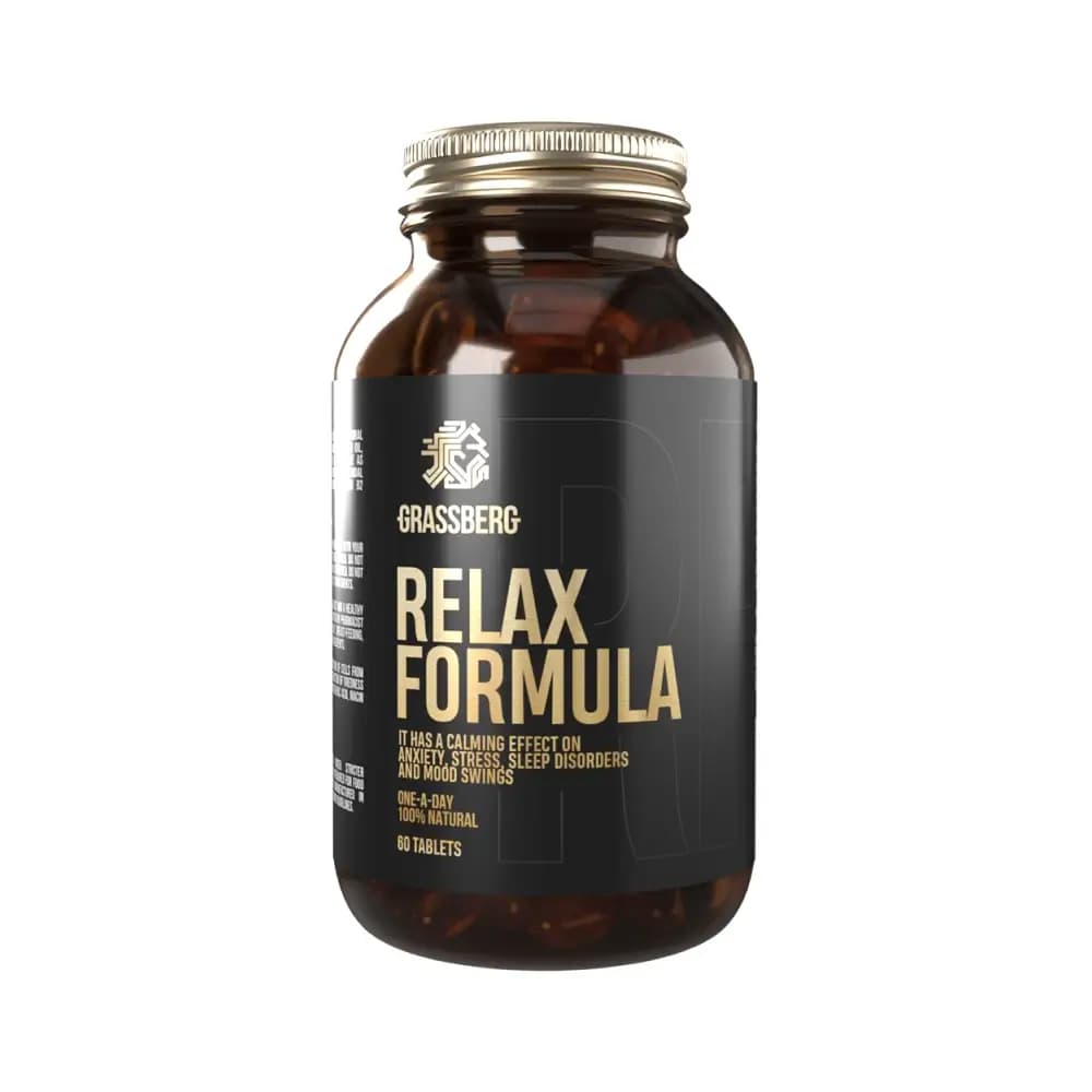 Grassberg - Relax Formula - Unflavoured - 60 tablets – Grassberg förpackning