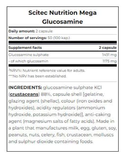 Scitec Nutrition - Mega Glucosamine - 100 Caps