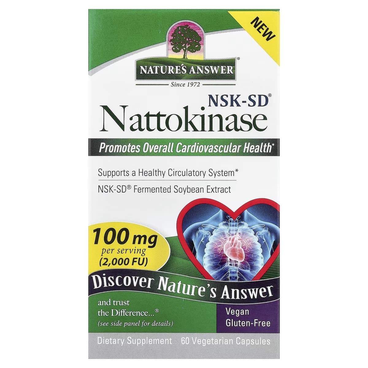 Nature's Answer - Nattokinase Nsk-Sd - 60 Vcaps