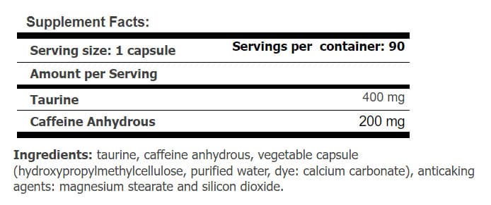 Amix - Caffeine With Taurine - 90 Caps